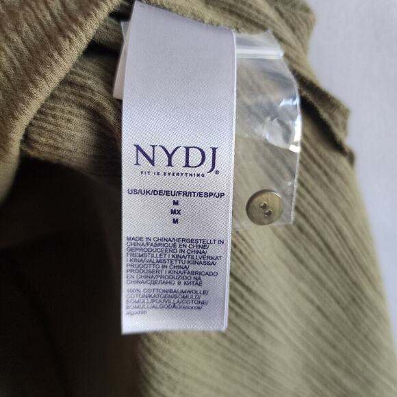NYDJ Womens Size M Gauze Sleeveless Tunic Moss Green Beach Lagenlook Minimalist - Picture 5 of 11